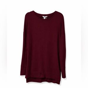 Women's Burgundy sweater top super soft fits loose